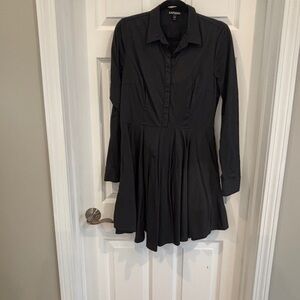 Express Black Long Sleeve Shirt Dress